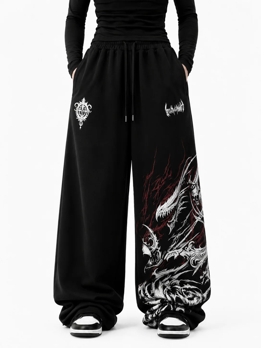 Celana Kasual Motif Naga Tinta - Fashion Street Night ulasan dan harga